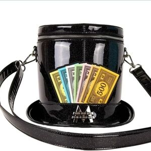 Black Patent Leather Hasbro Monopoly Crossbody Bag